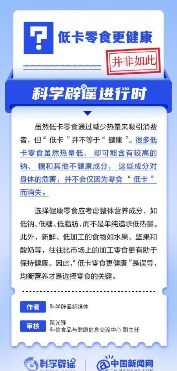 低卡零食的健康迷思